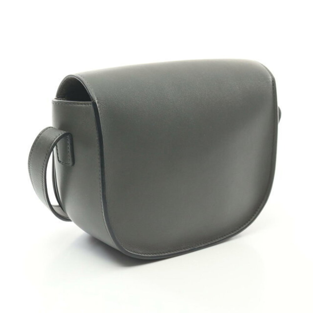 Celine Cuir Folco Triomphe Leather Shoulder Bag Gray